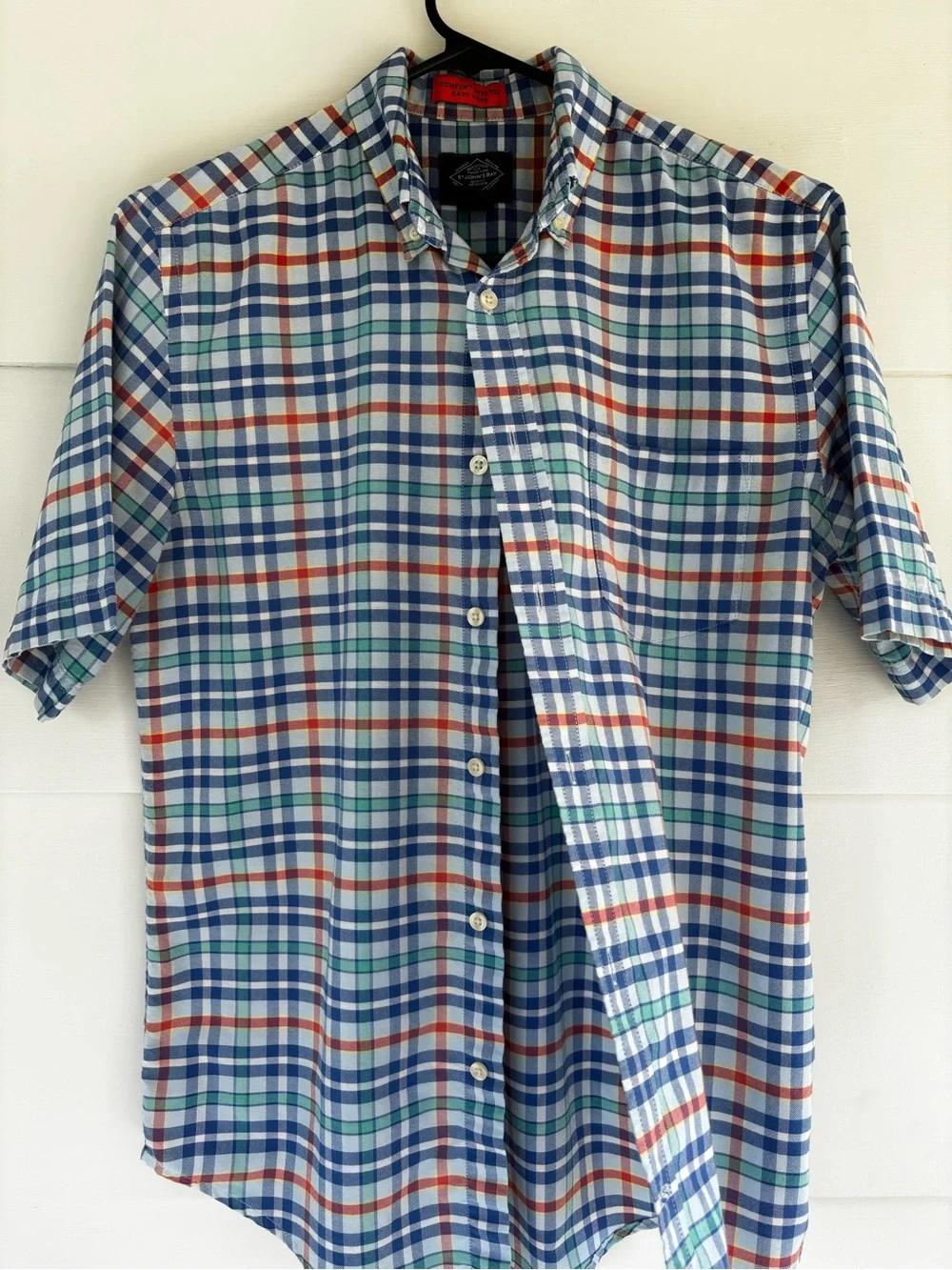 St. John’s Bay Men’s Small Short Sleeve Shirt Button Down Checkered Casual Plaid - Picture 4 of 8
